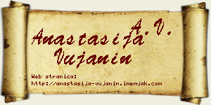 Anastasija Vujanin vizit kartica